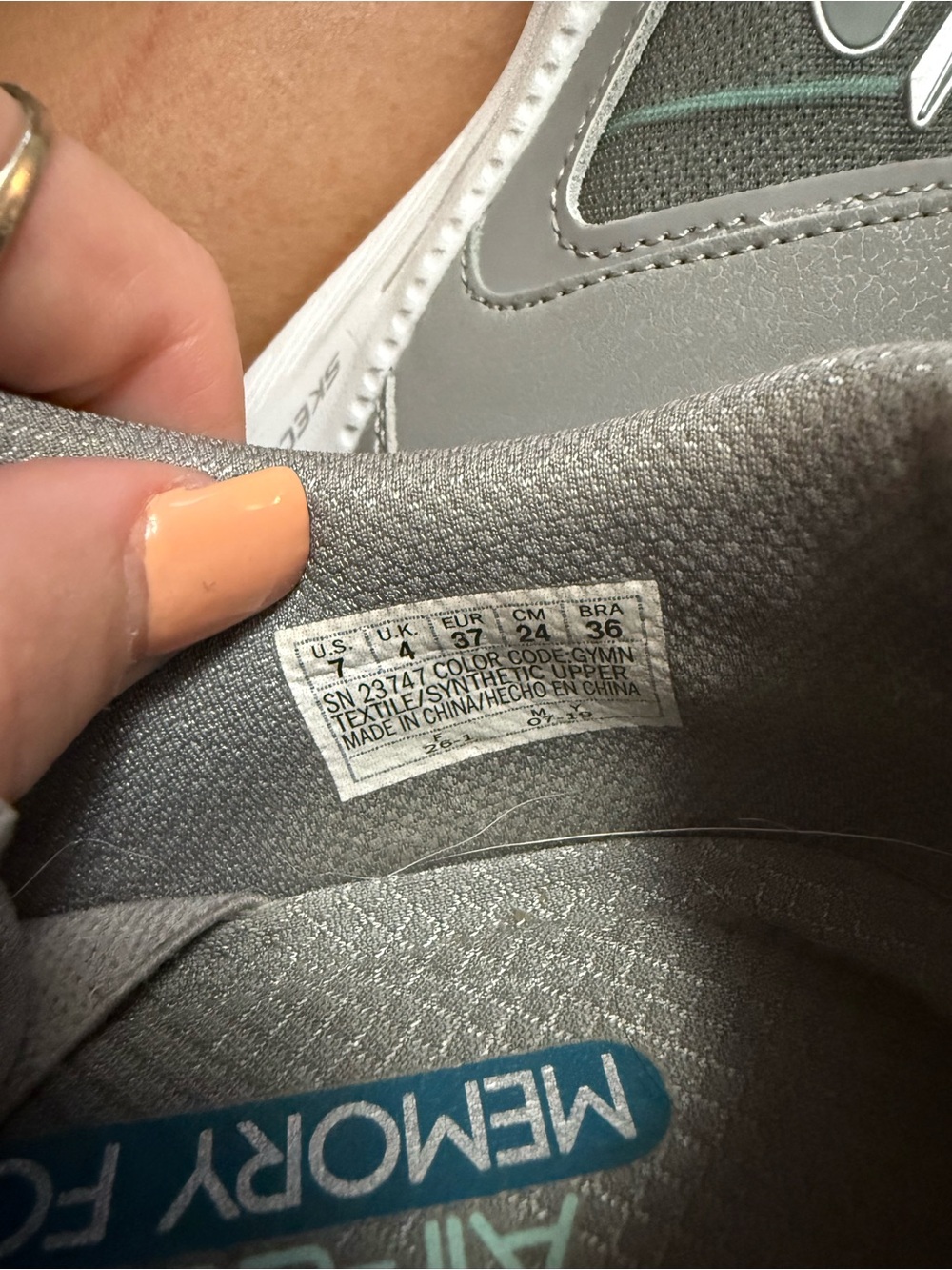 Skechers Gray Athletic Memory Foam Sneakers